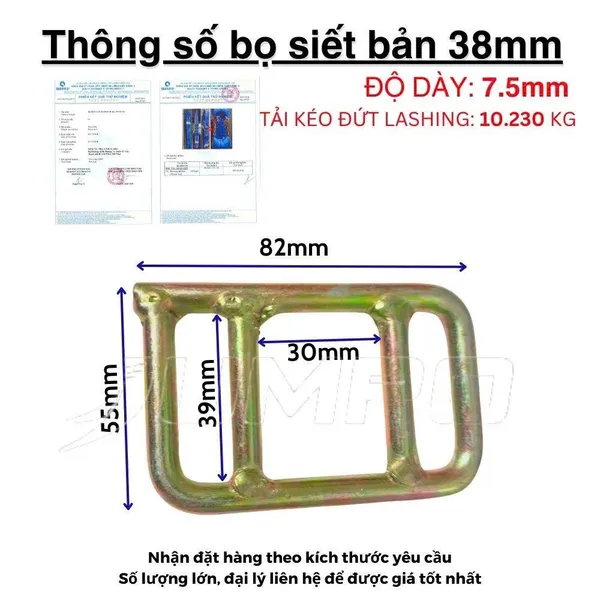 Bọ khóa siết dây đai lashing 38mm