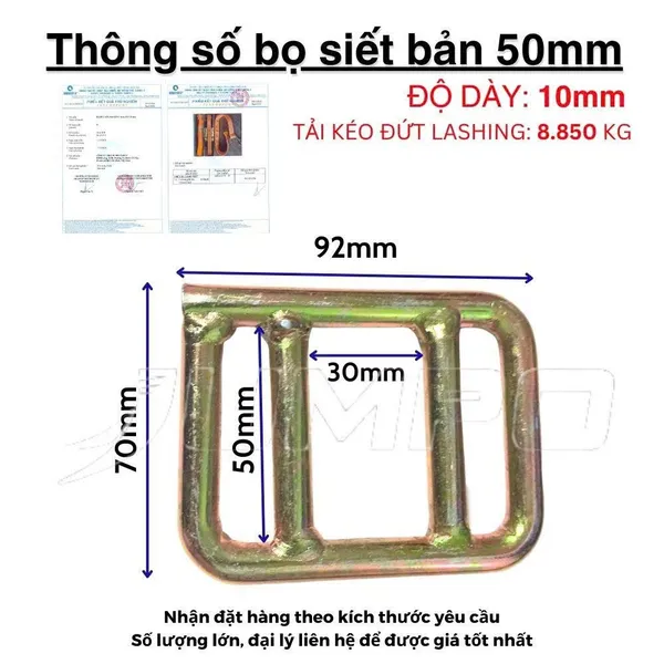 Bọ khóa siết dây đai lashing buckle 50mm 10mm hàn