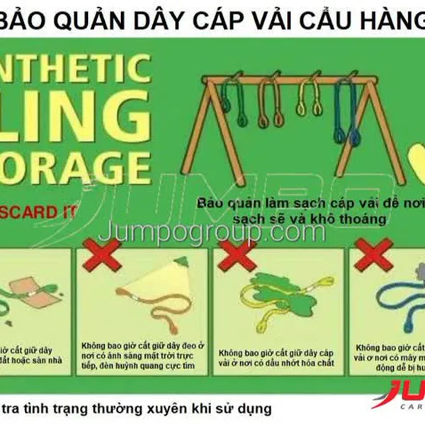 Cáp vải cẩu hàng 4 chân cáp vải dẹp - webbing sling