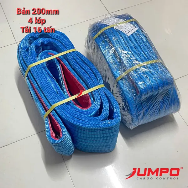 Dây cáp vải cẩu hàng bản dẹp may 4 lớp tăng tải gấp đôi