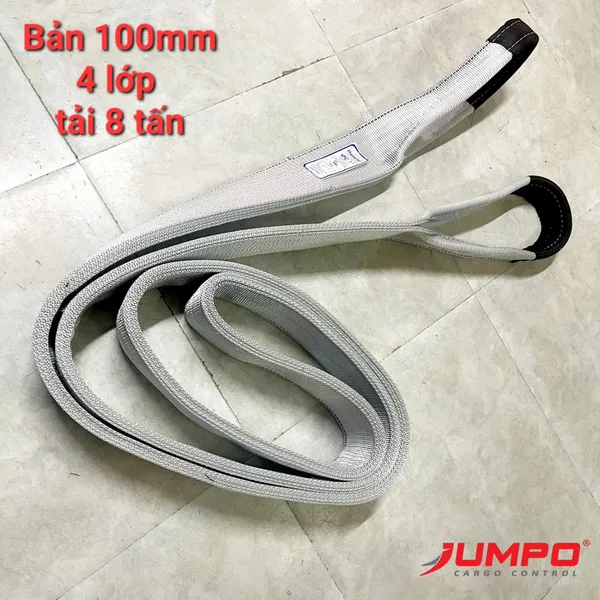 Dây cáp vải cẩu hàng bản dẹp may 4 lớp tăng tải gấp đôi