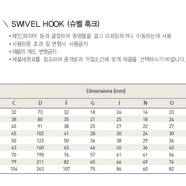 Móc Cẩu Xoay 360 Độ Hàn Quốc KBC KP-1336