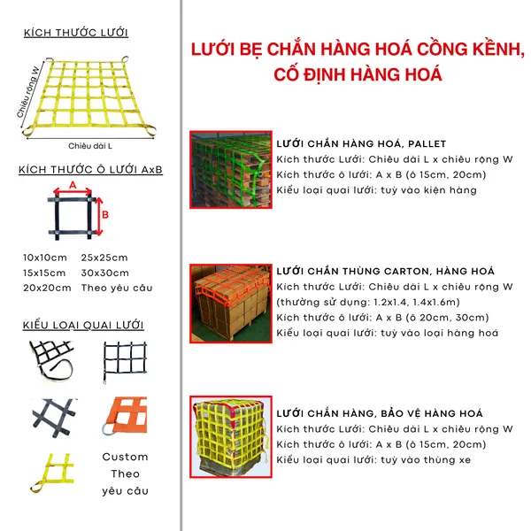 Lưới Bẹ Chắn Hàng Mui Xe - Thùng Xe Jumpo