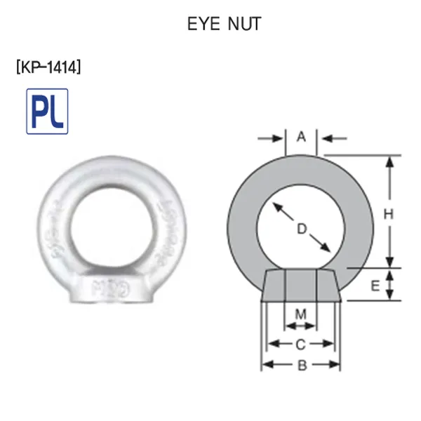 Bu lông mắt tai cẩu ren trong KBC KP-1414