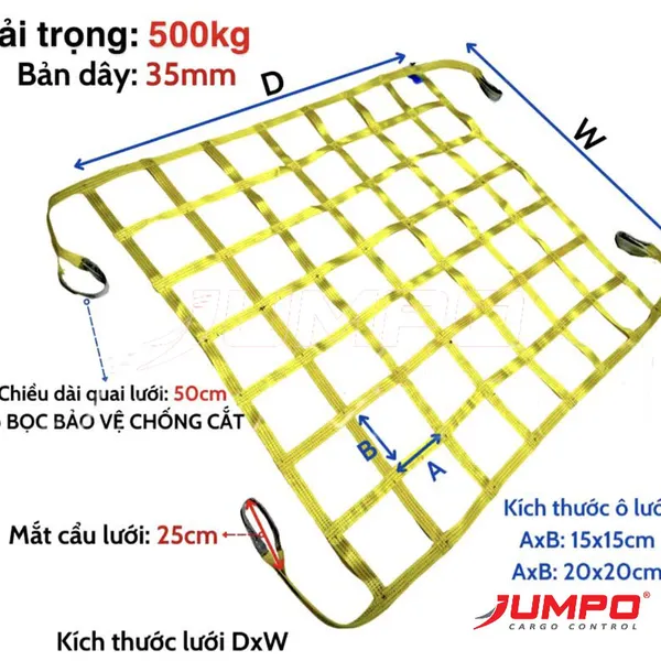 Lưới cẩu hàng nâng hàng gia đình 500kg