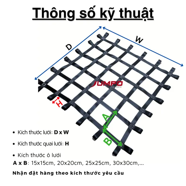 Lưới Bẹ Chắn Hàng Mui Xe - Thùng Xe Jumpo