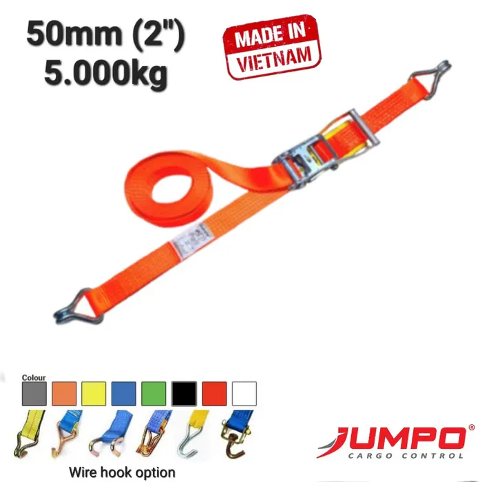 Dây Chằng Hàng Tăng Đơ 5 Tấn Bản 50mm Móc J - Sản Xuất Theo Yêu Cầu