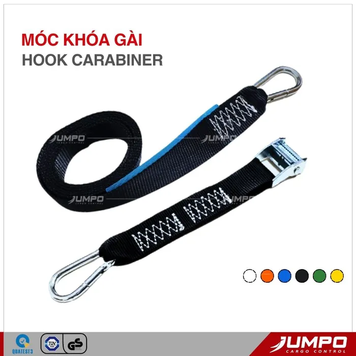 Dây chằng hàng khóa cam 35mm 700kg móc an toàn - snap hook
