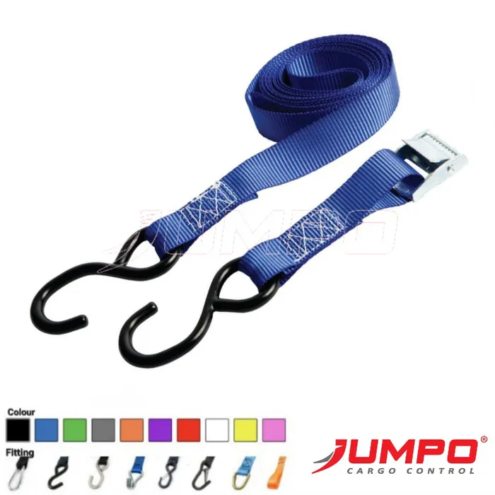 Dây chằng hàng khóa cam 25mm BS250kg 2 đầu móc