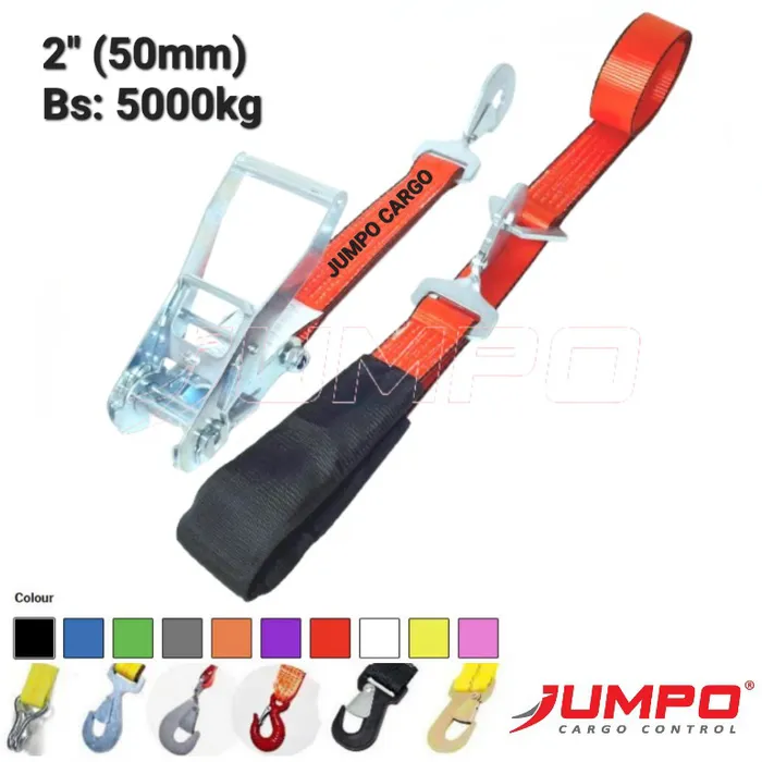 Dây chằng hàng tăng đơ 50mm móc snap hook xoắn và D-ring