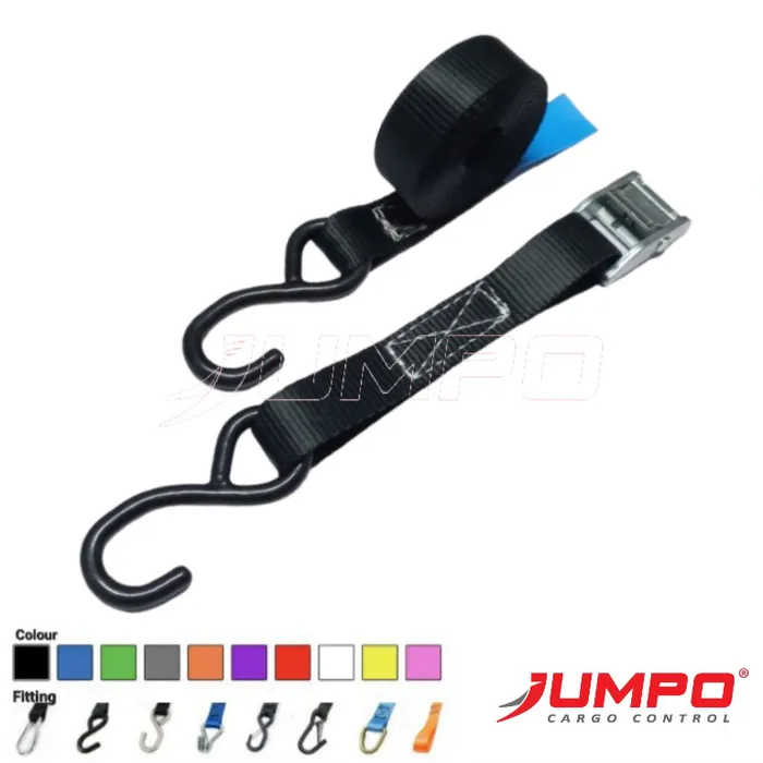 Dây chằng hàng khóa cam 25mm BS500kg 2 đầu móc