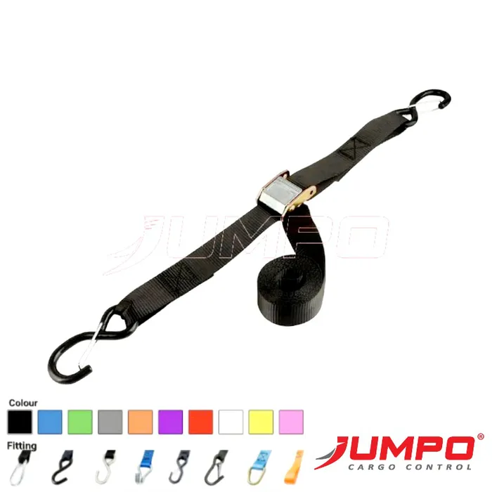 Dây chằng hàng khóa cam bản 38mm 2 đầu móc khóa thép