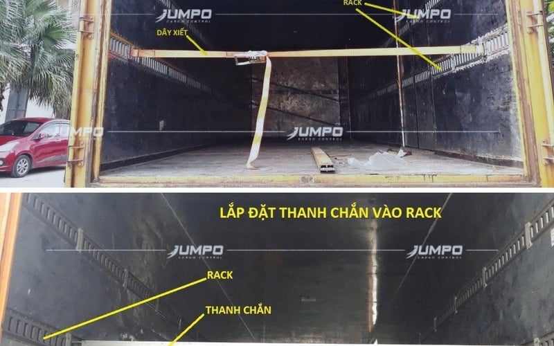 JUMPO Group Thi Công Hệ Thống E-Track Cho Xe Tải Của Đơn Vị Vận Chuyển