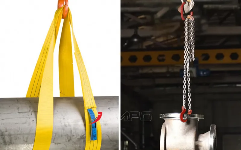 So sánh dây cáp vải cẩu so với dây xích cẩu G80