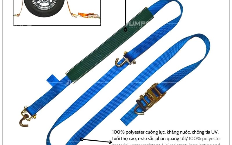 Cách Dùng Dây Chằng Bánh Xe 5 Tấn Thực Tế Khi Vận Chuyển & Cứu Hộ Ô Tô