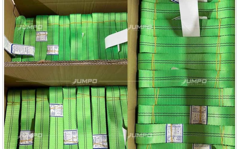 Test Tải Trực Tiếp Cáp Vải Dẹt 2 Tấn May Vòng Tròn Tại Nhà Máy Sản Xuất Tôn Thép