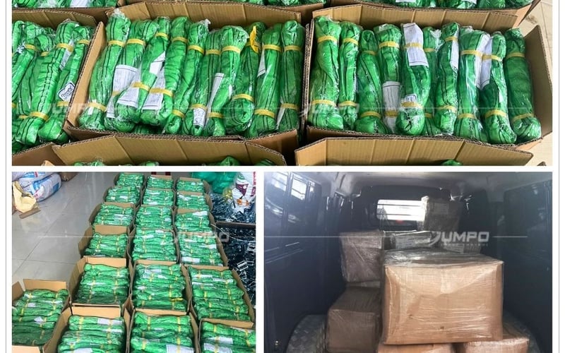 JUMPO Group Sản Xuất 1.200 Sợi Cáp Vải Tròn Roundsling Giao Khách Bình Dương