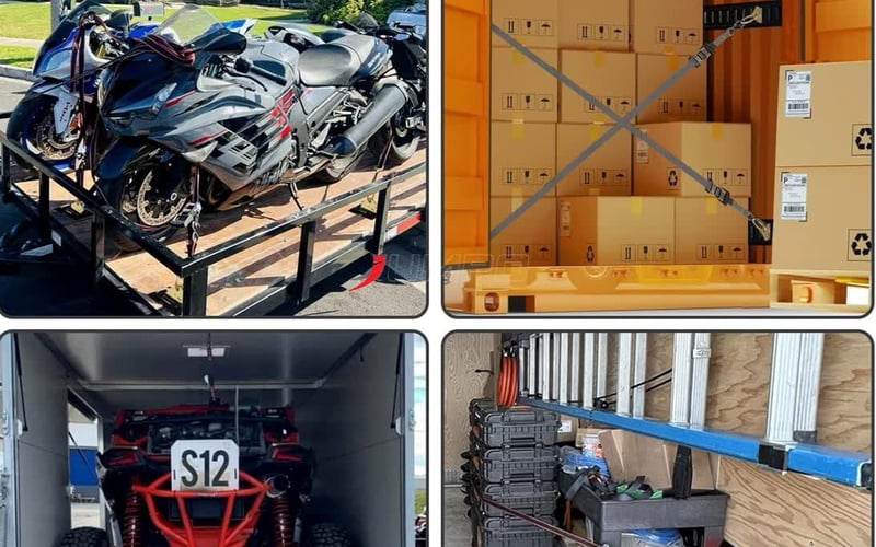 JUMPO Lắp Ray E-Track Cho Xe Tải Van 500kg Chở Hàng Cố Định Hàng Hóa Chuyên Nghiệp