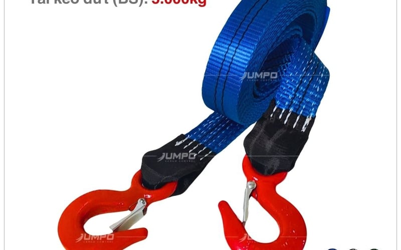 Dây Cáp Vải Kéo Hàng 2 Đầu Móc Bản 50mm Tải 5 Tấn Phổ Biến Nhất 2026