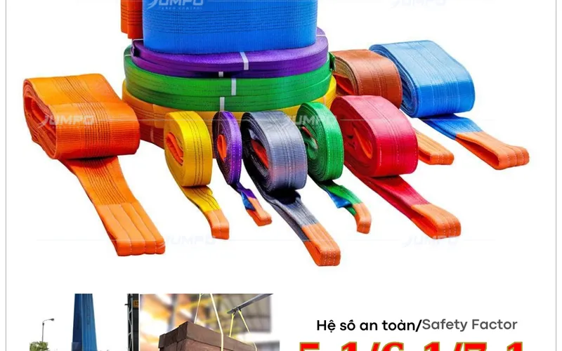 Tại sao dây cáp bẹ cẩu hàng polyester 2 lớp có màu tím xanh lá vàng xám đỏ?