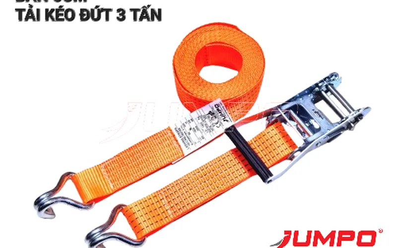 Dây chằng hàng tăng đơ 3 tấn bản 50mm móc J - giá rẻ phỏ biến nhất thị trường