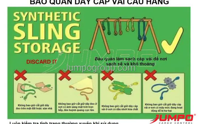 Hướng dẫn cách sử dụng và bảo quản dây cáp vải cẩu hàng
