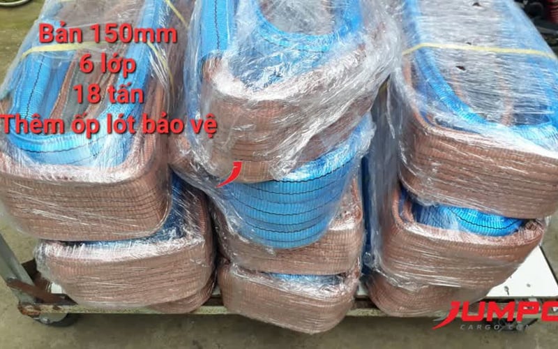 Cáp Vải Cẩu Hàng Có May Thêm Ốp Bảo Vệ Theo Yêu Cầu