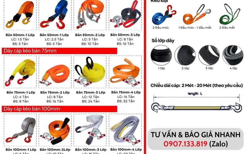 Cáp Kéo Hàng Là Gì? Phân Loại Cáp Kéo Theo Bản Dây & Số Lớp (Chuẩn JUMPO GROUP)