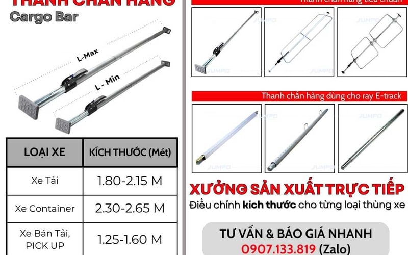 Gia Công Thanh Chắn Hàng Xe Tải Theo Yêu Cầu