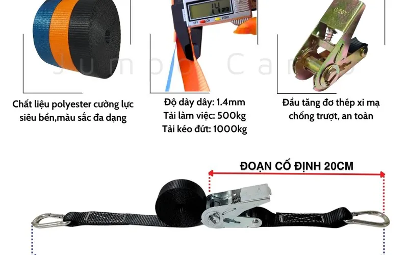 Dây Chằng Hàng Tăng Đơ Bản 25mm -1 inch