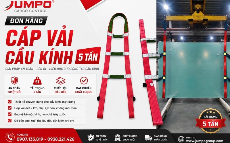 Đơn Hàng Cáp Vải Cẩu Kính 5 Tấn – Giải Pháp Nâng Hạ An Toàn Cho Ngành Kính