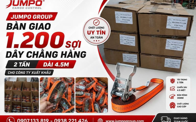 Bàn Giao 1.200 Sợi Dây Chằng Hàng 2 Tấn Dài 4.5M Cho Công Ty Xuất Khẩu