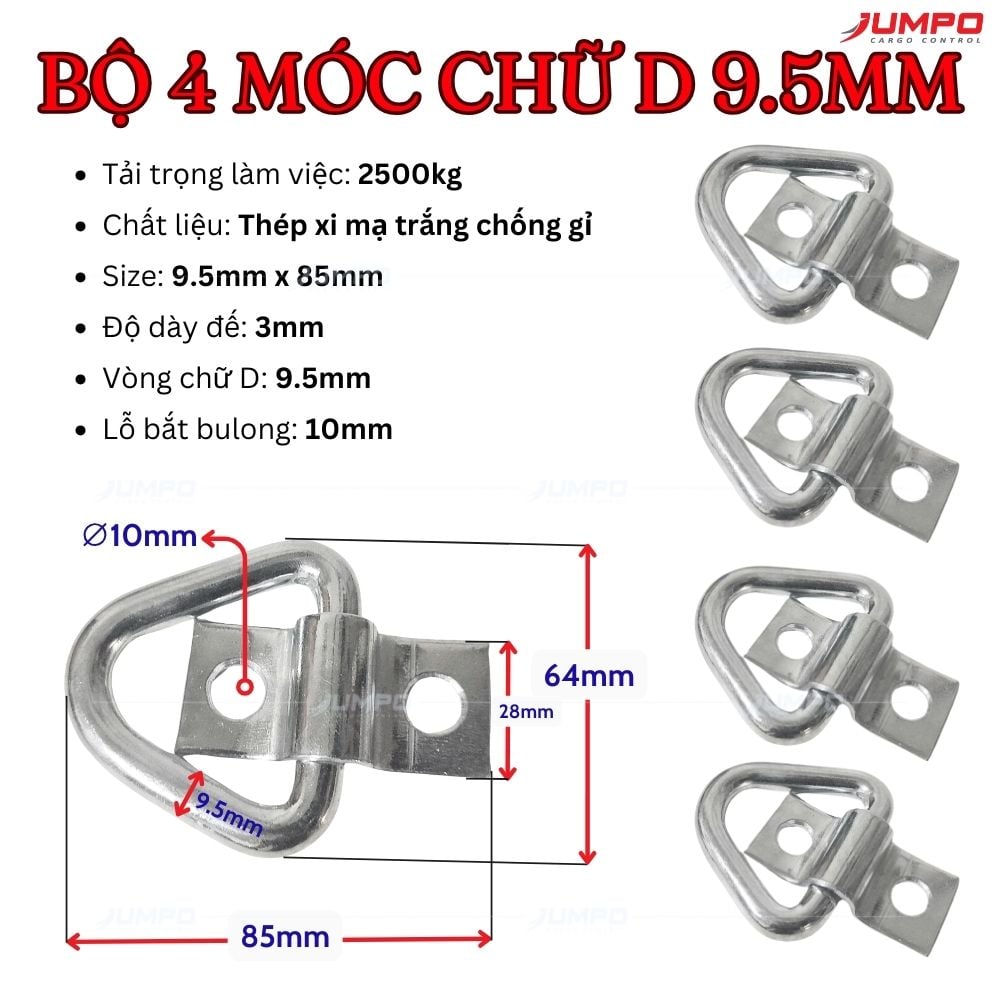Móc Neo Chằng Hàng D-Ring Cố Định Hàng Hóa An Toàn Cho Xe Tải & Container