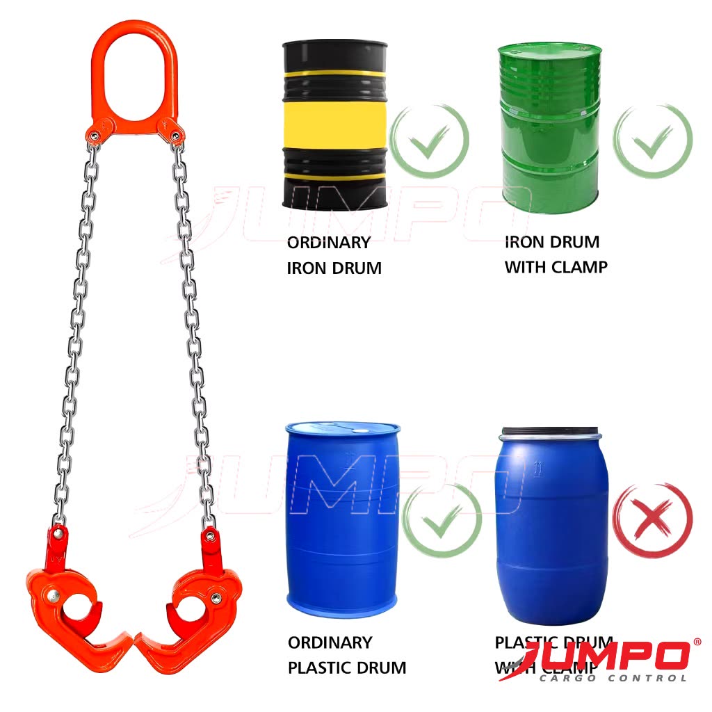 Dây xích cẩu thùng phuy có móc kẹp Dây xích cẩu thùng phuy có móc kẹp