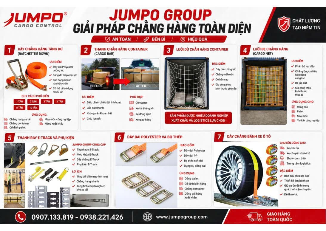 Top Thiết Bị Chằng Hàng Bán Chạy Tại JUMPO Group Top Thiết Bị Chằng Hàng Bán Chạy Tại JUMPO Group