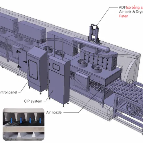 Hầm cấp đông băng tải thép Steel belt type Tunnel Freezer & Cooler 