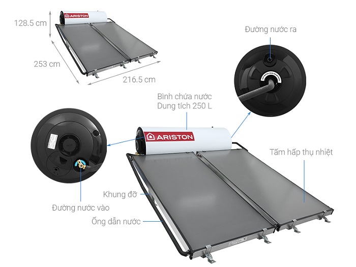 Máy nước nóng mặt trời Nhập khẩu Ariston Máy nước nóng mặt trời Nhập khẩu Ariston