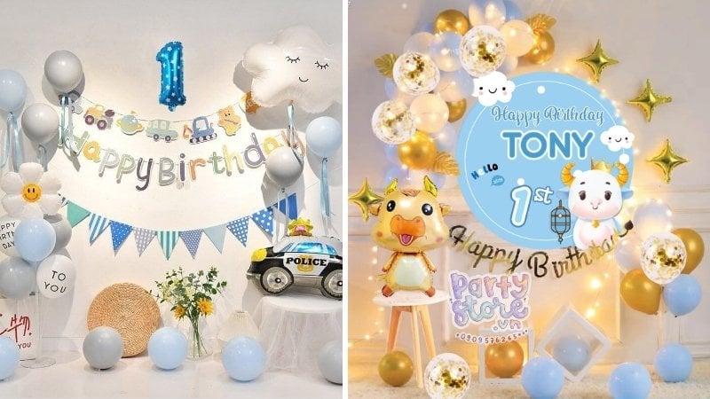 Mẫu trang trí tiệc sinh nhật cho bé trai Mẫu trang trí tiệc sinh nhật cho bé trai