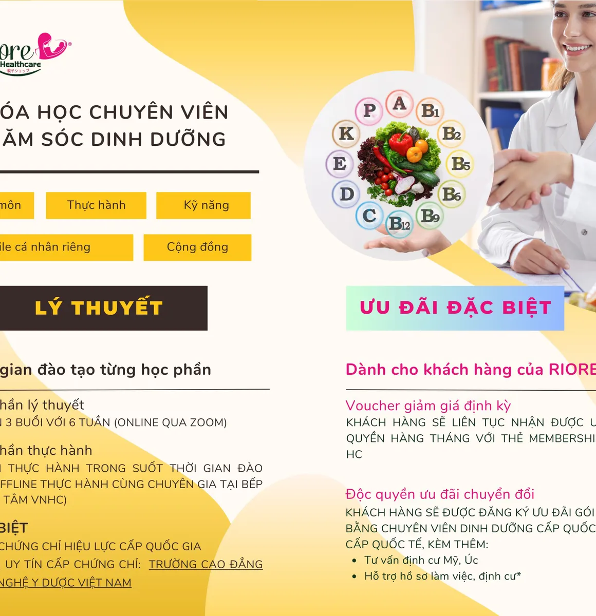 KHOÁ HỌC CHUYÊN VIÊN CHĂM SÓC DINH DƯỠNG