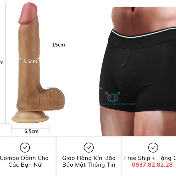 Combo Quần và Dương vật Lovetoy Nature Cock 15cm