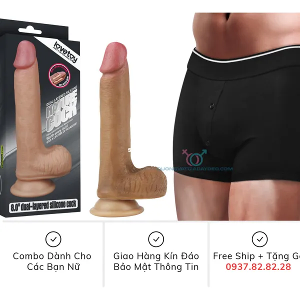 Combo Quần và Dương vật Lovetoy Nature Cock 15cm