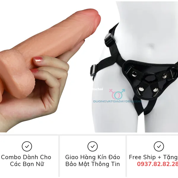 Trải nghiệm dương vật giả dành cho nữ có dây đeo Lovetoy 2 lớp bẻ cong 