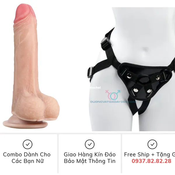 Trải nghiệm dương vật giả dành cho nữ có dây đeo Lovetoy 2 lớp bẻ cong 