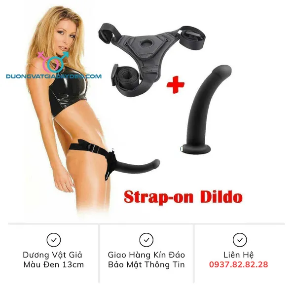 Cu giả có dây đeo màu đen dành cho les 13cm