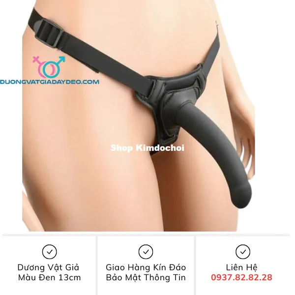 Cu giả có dây đeo màu đen dành cho les 13cm