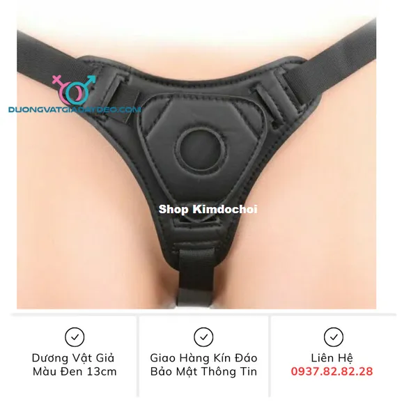 Cu giả có dây đeo màu đen dành cho les 13cm