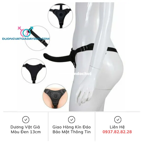 Cu giả có dây đeo màu đen dành cho les 13cm