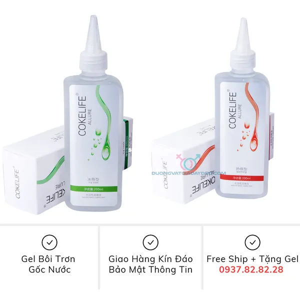 Đời sống vợ chồng được cải thiện với gel bôi trơn gốc nước CokeLife Allure 