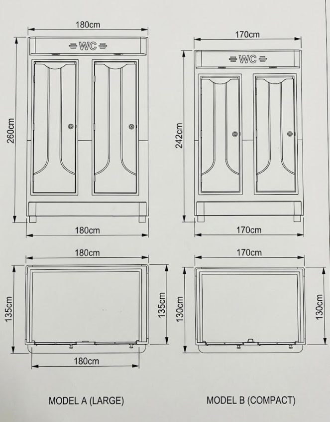 bảng vẽ kích thước nhà vệ sinh 2 buồng