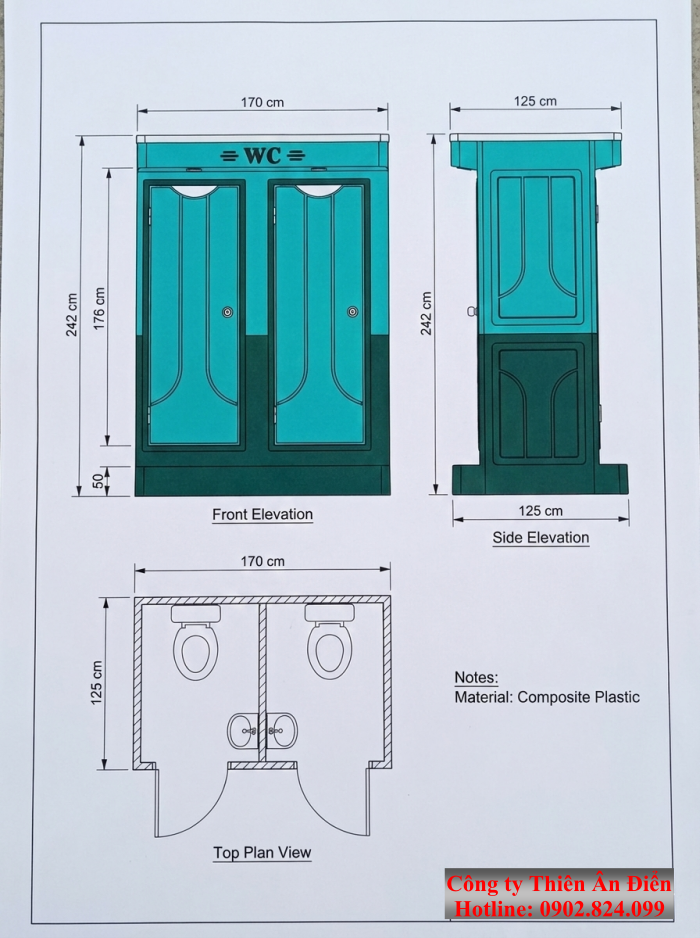 Hình minh họa: Sơ đồ kích thước và bố trí thiết bị (Tham khảo)
